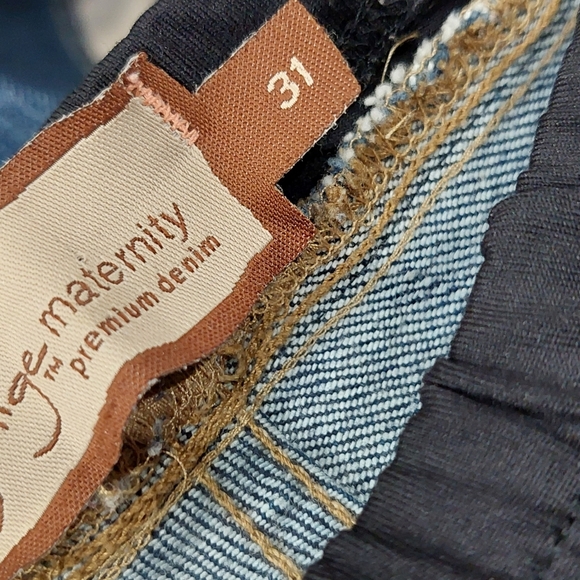 PAIGE PREMIUM DENIM Dark Wash Boot Cut Blue Denim Maternity Jeans Women's 31 - Picture 9 of 15
